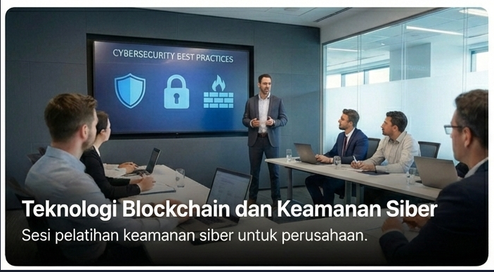 Sesi pelatihan keamanan siber untuk perusahaan.